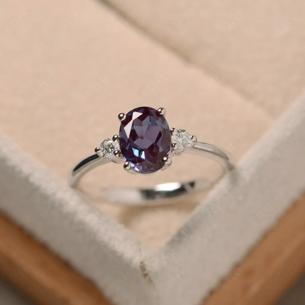 Trilogy Oval Alexandrite Ring - Image 29