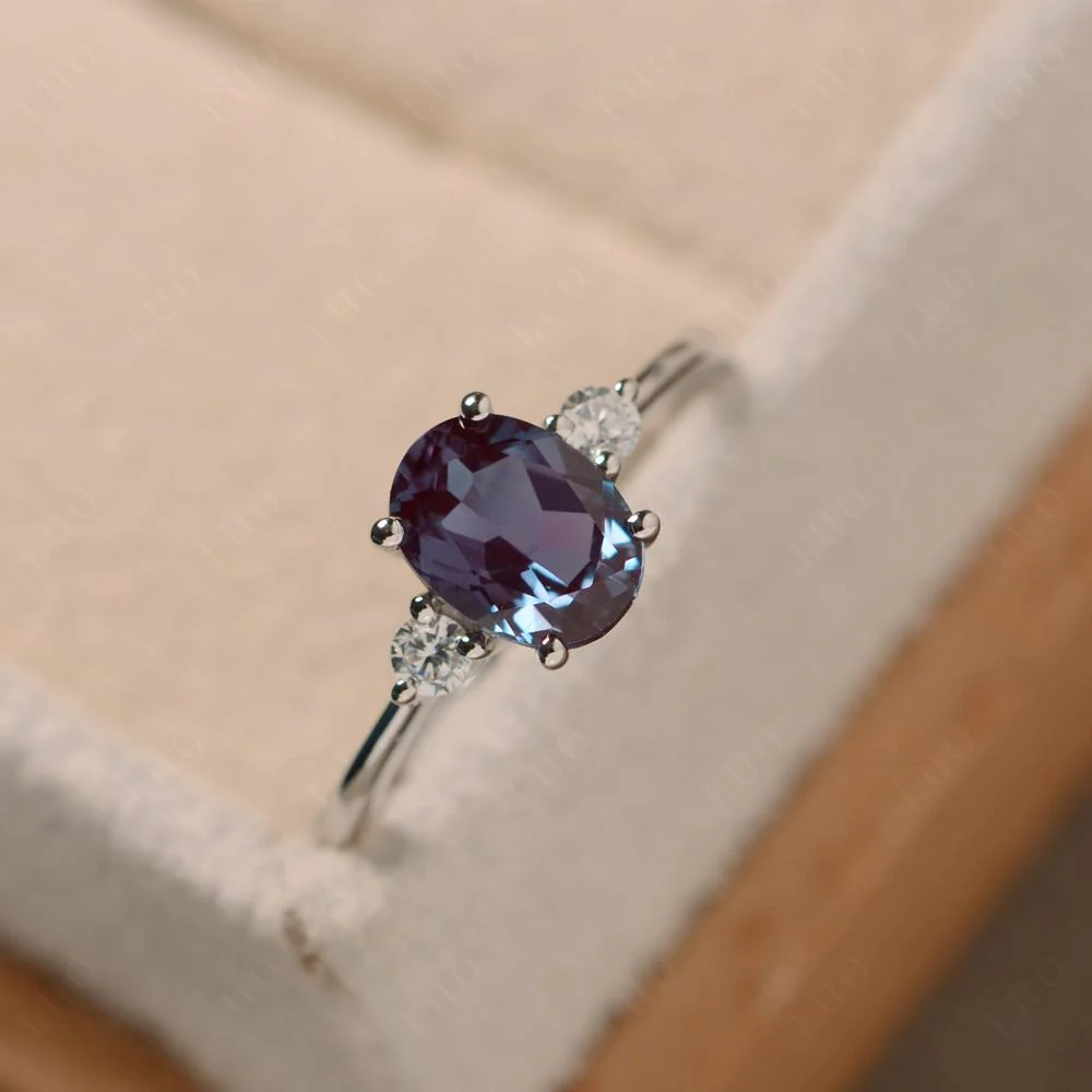 Trilogy Oval Alexandrite Ring - Image 30