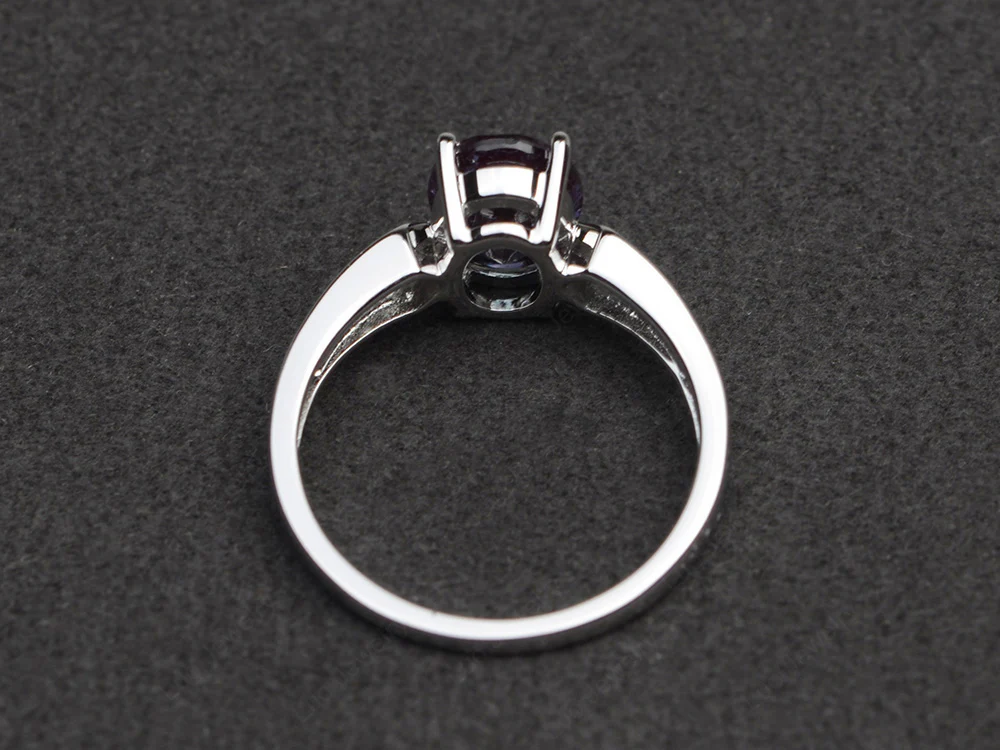 Oval Alexandrite Ring with Channel Band - Image 3