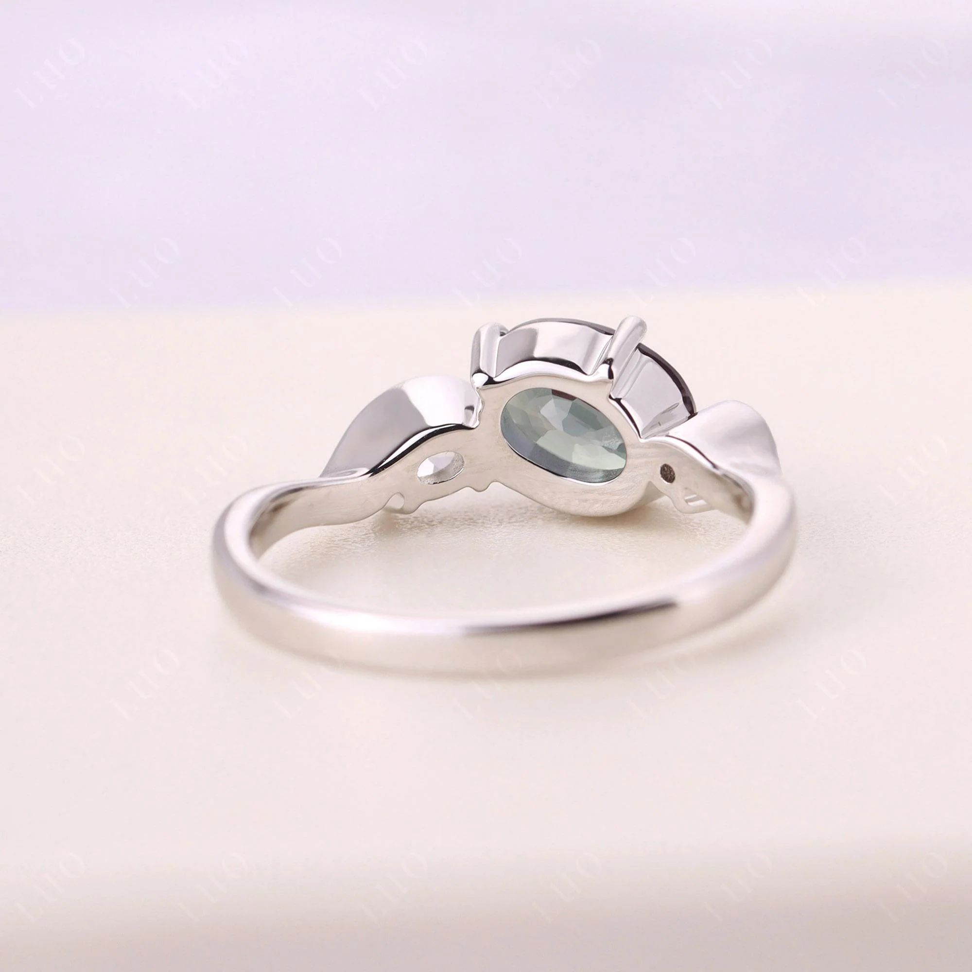 Wave Oval Alexandrite Engagement Ring - Image 12