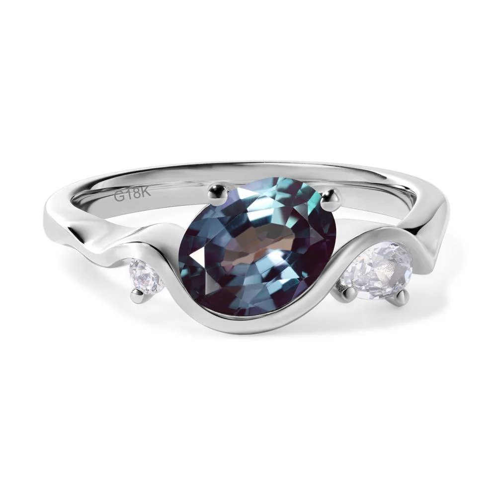 Wave Oval Alexandrite Engagement Ring - Image 7