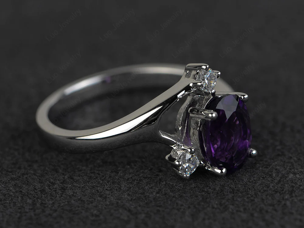 Amethyst Asymmetrical Engagement Ring - Image 2