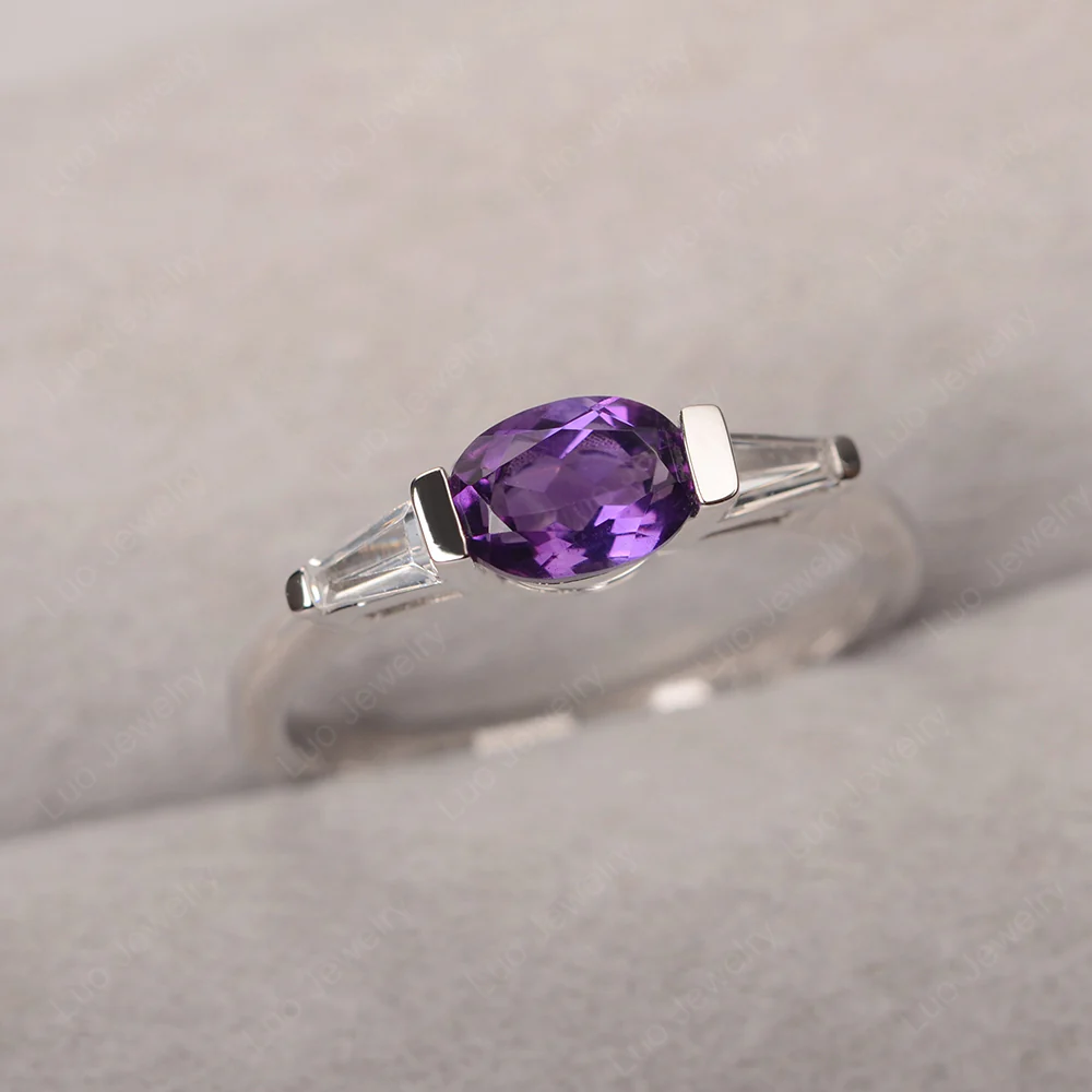 Low Profile Amethyst Ring
