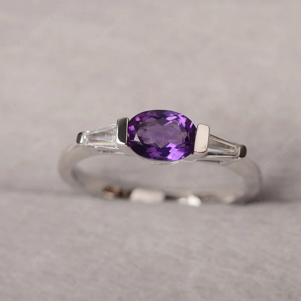 Low Profile Amethyst Ring - Image 2