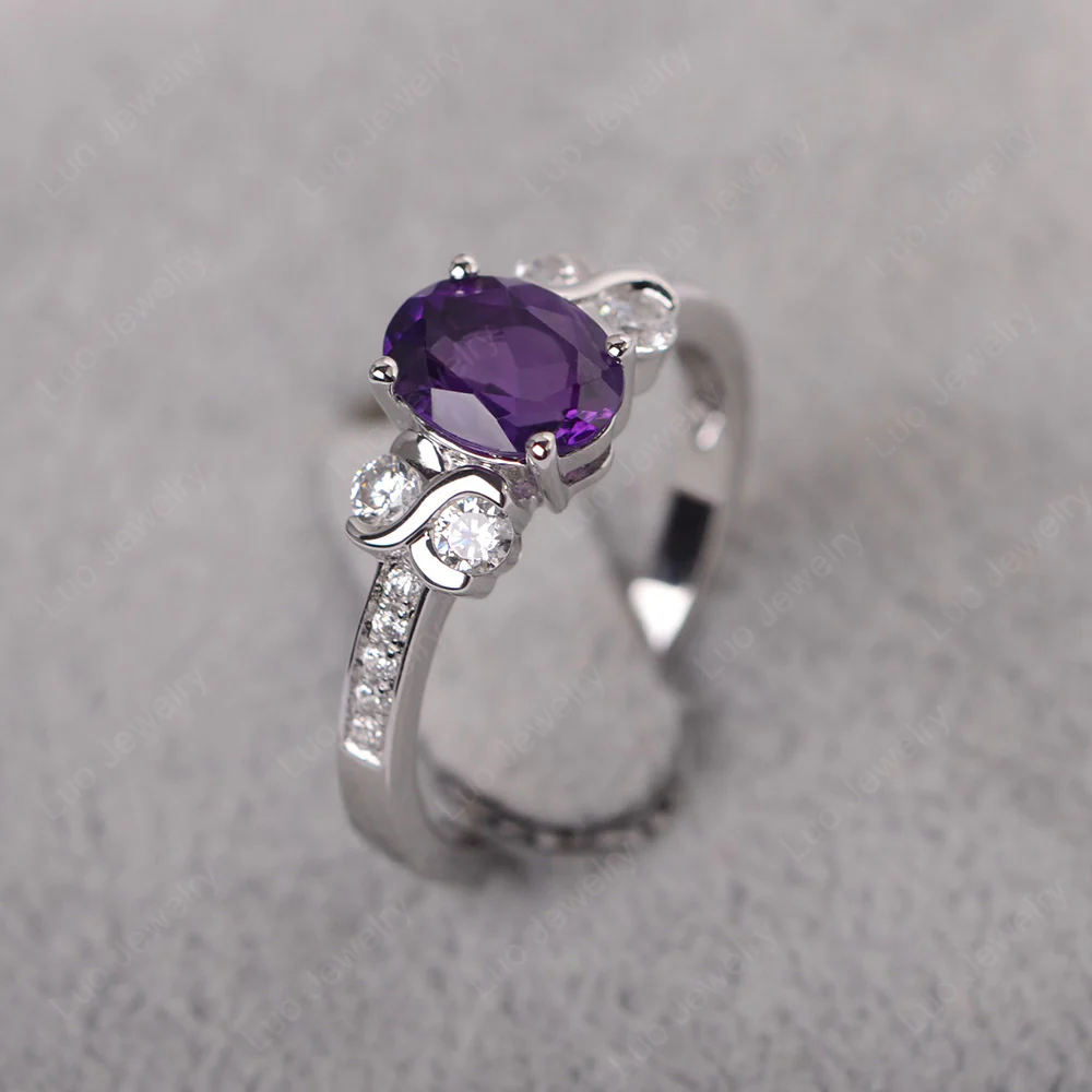 Amethyst Infinity Oval Engagement Ring - Image 2