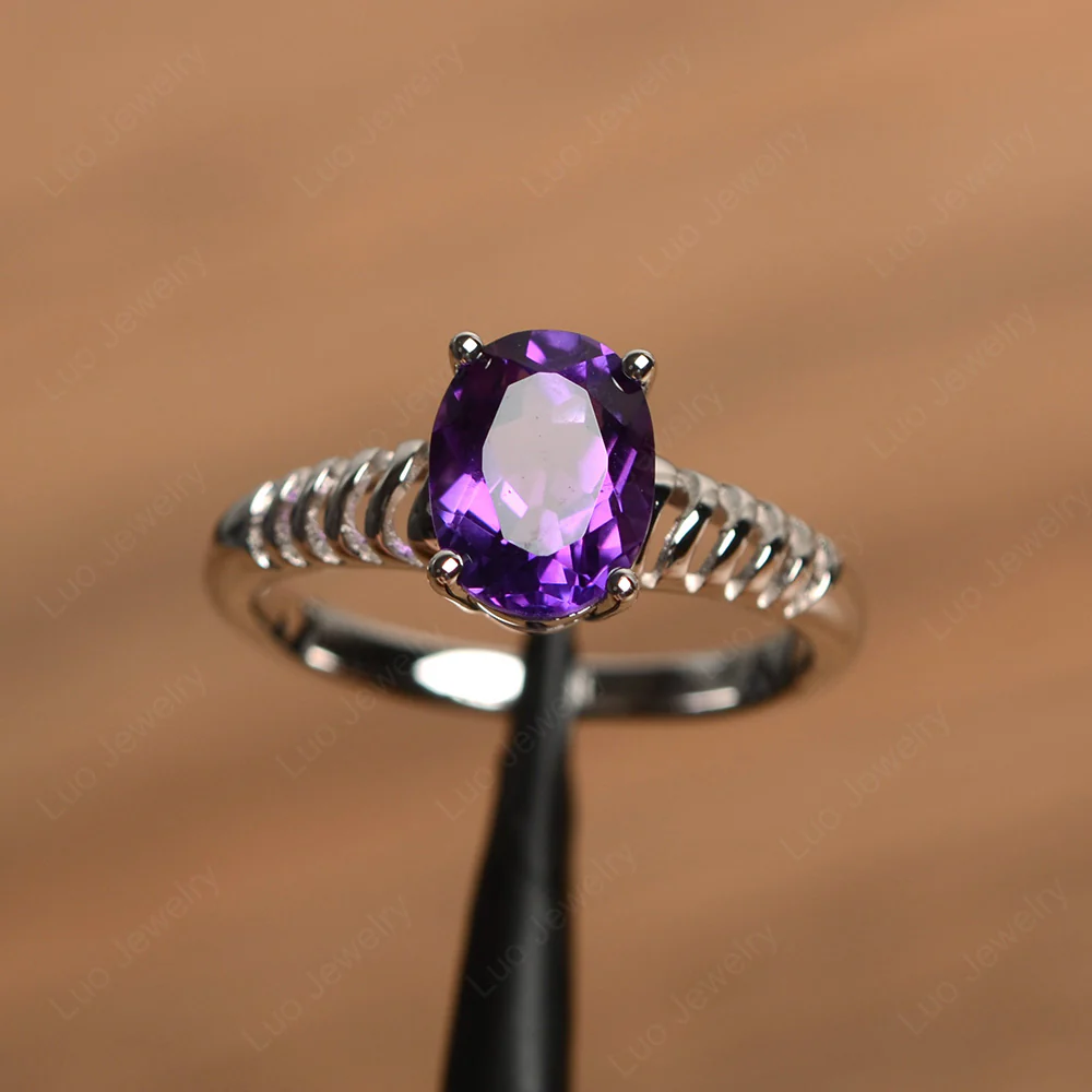 Amethyst Spiral Ring