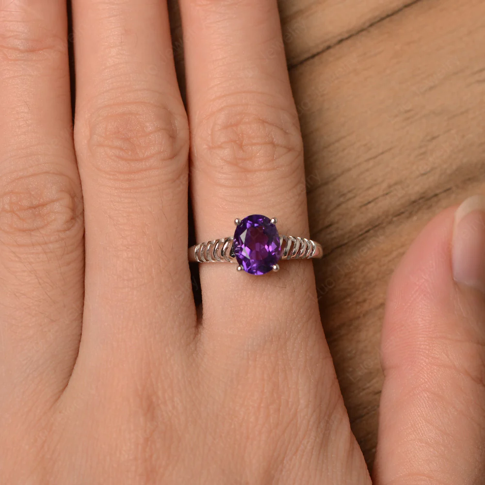 Amethyst Spiral Ring - Image 4