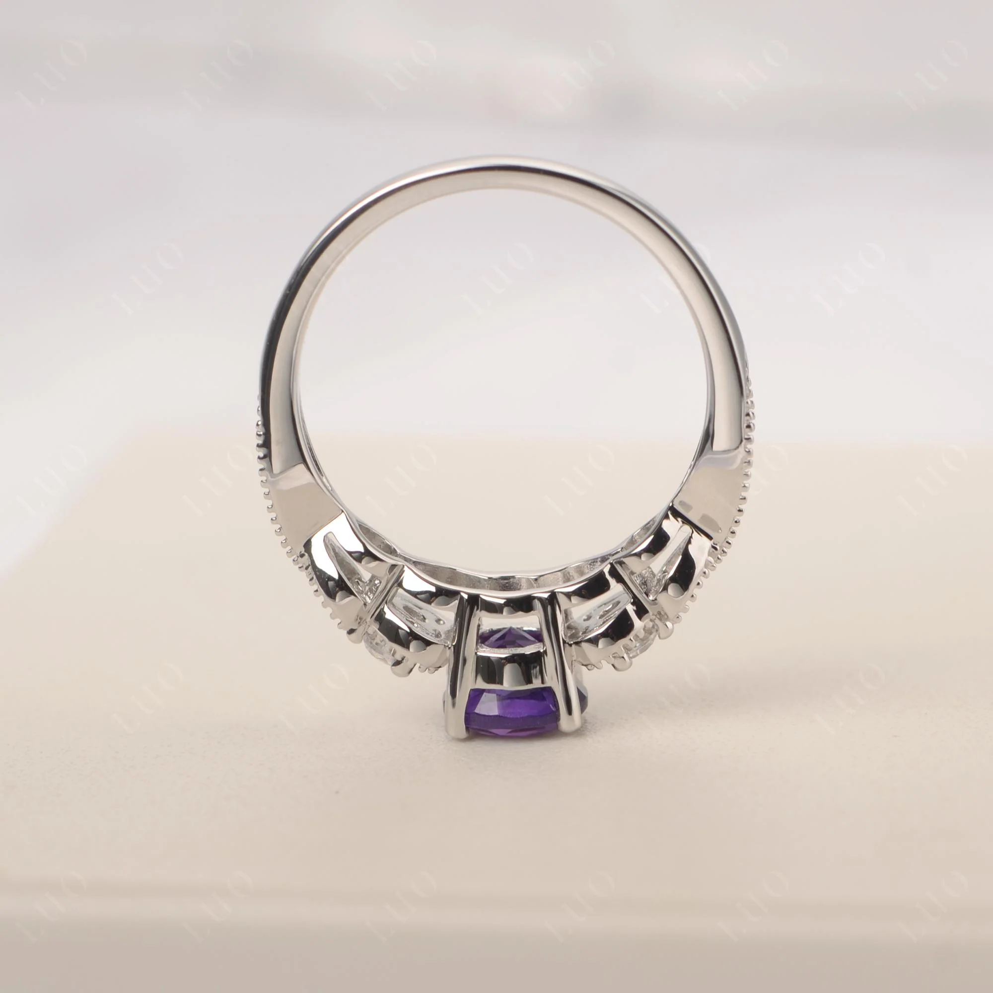 Amethyst Vintage Style Engagement Ring - Image 14