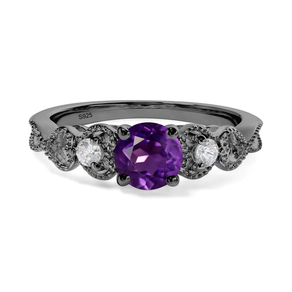 Amethyst Vintage Style Engagement Ring - Image 2