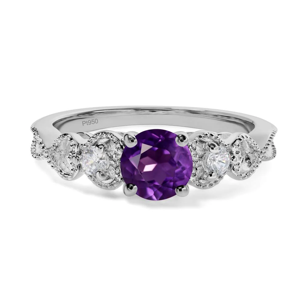 Amethyst Vintage Style Engagement Ring - Image 6