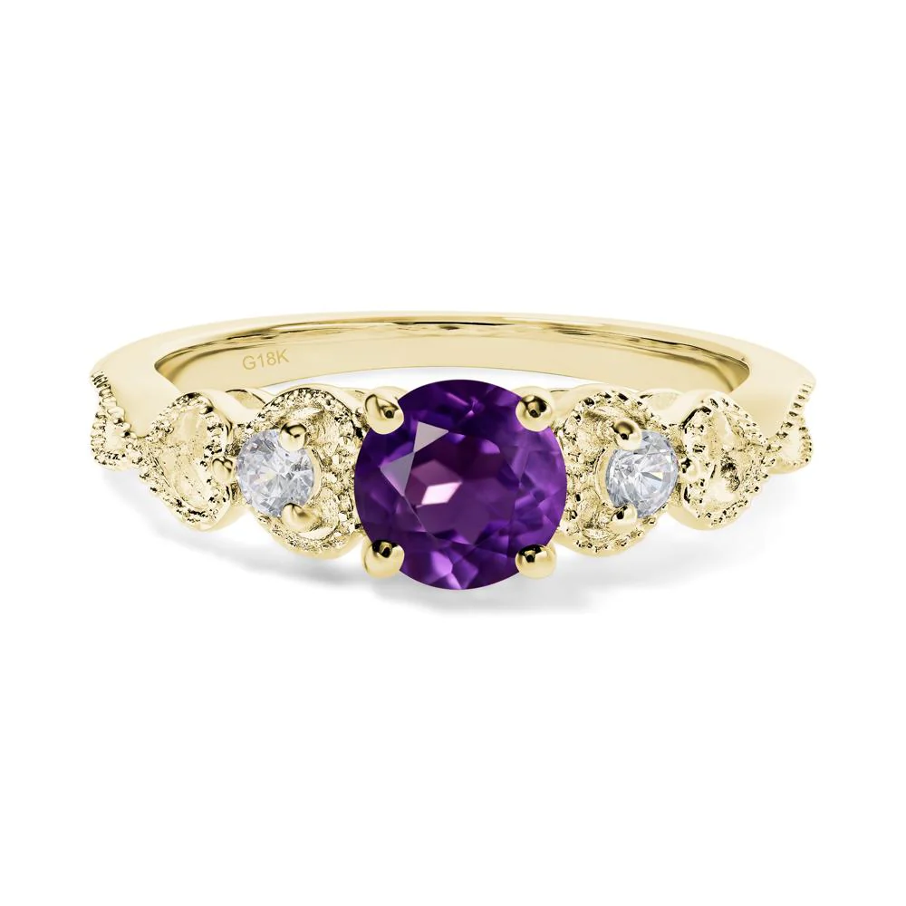 Amethyst Vintage Style Engagement Ring - Image 8