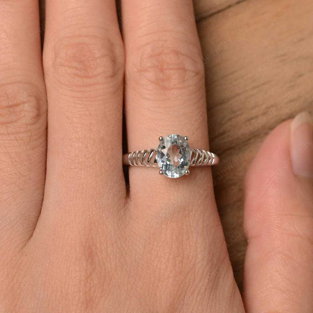 Aquamarine Non Traditional Engagement Ring - Image 4