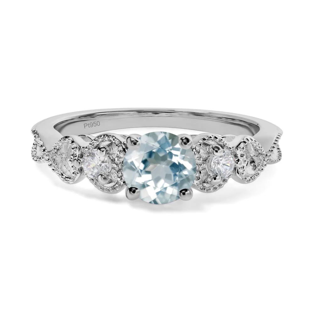 Aquamarine Vintage Style Engagement Ring - Image 6