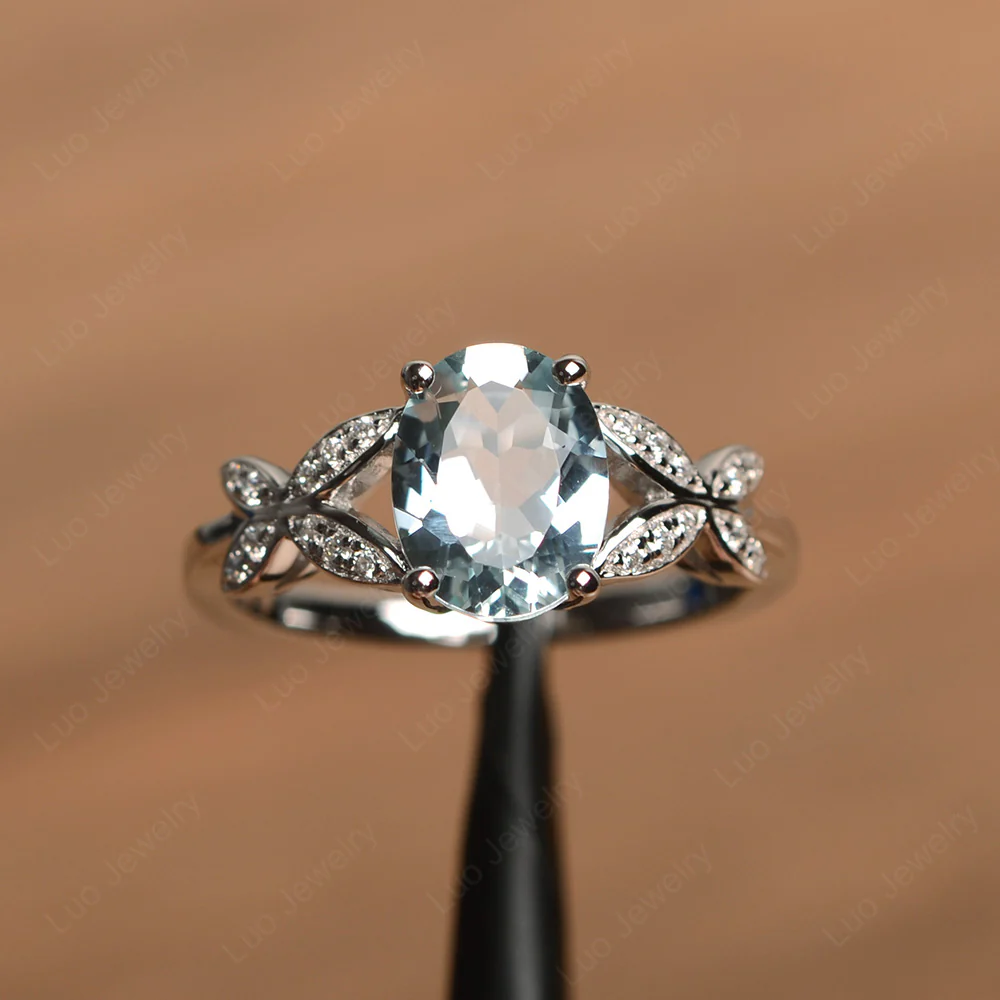 Aquamarine Butterfly Promise Ring