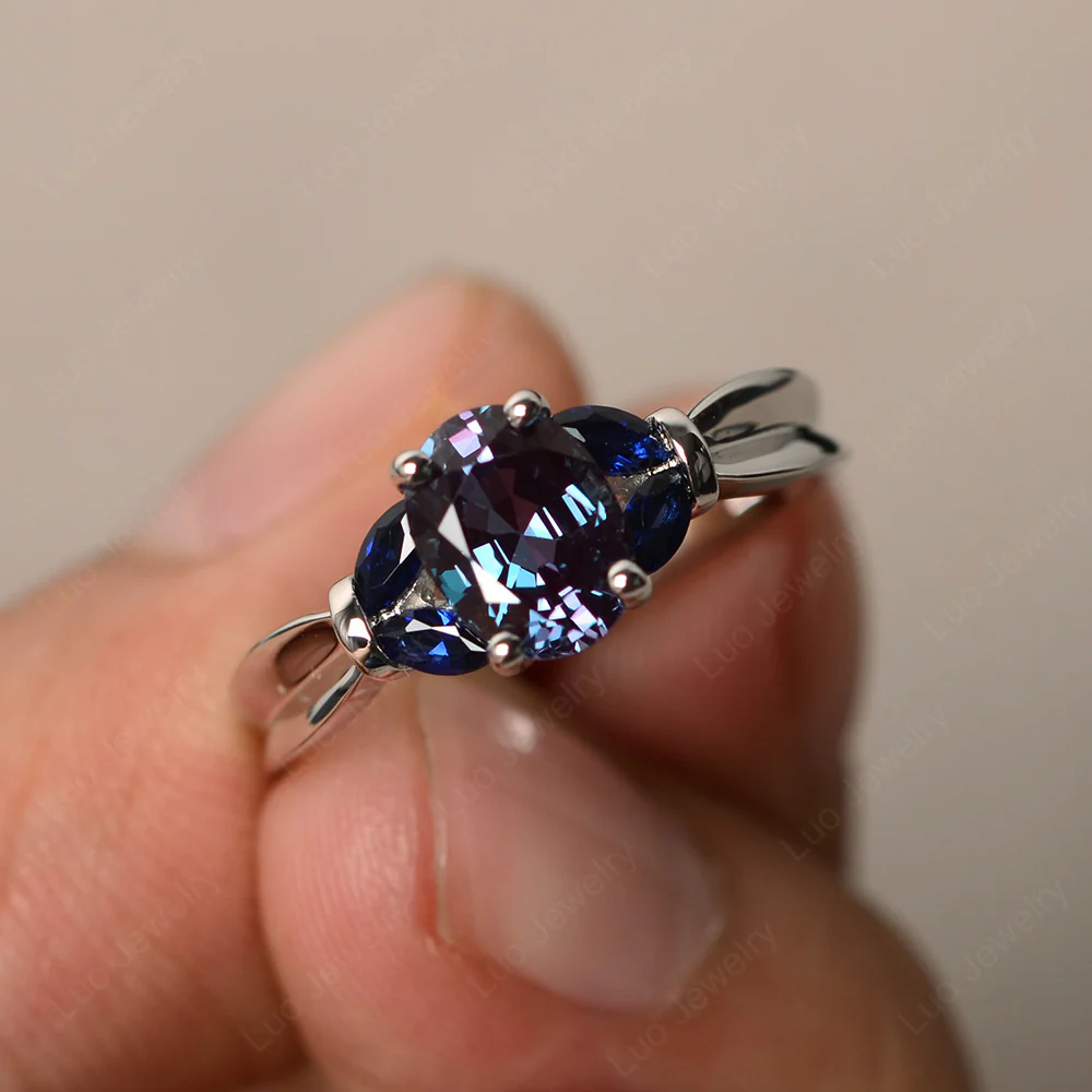 Oval Cut Art Deco Alexandrite Ring