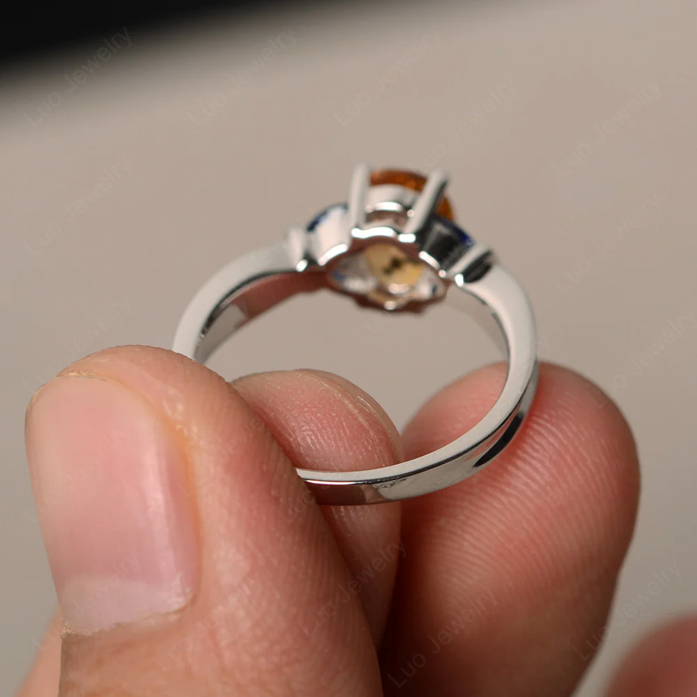 Oval Cut Art Deco Citrine Ring - Image 2