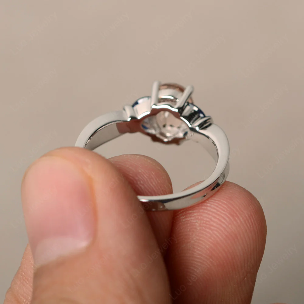 Oval Cut Art Deco Morganite Ring - Image 2