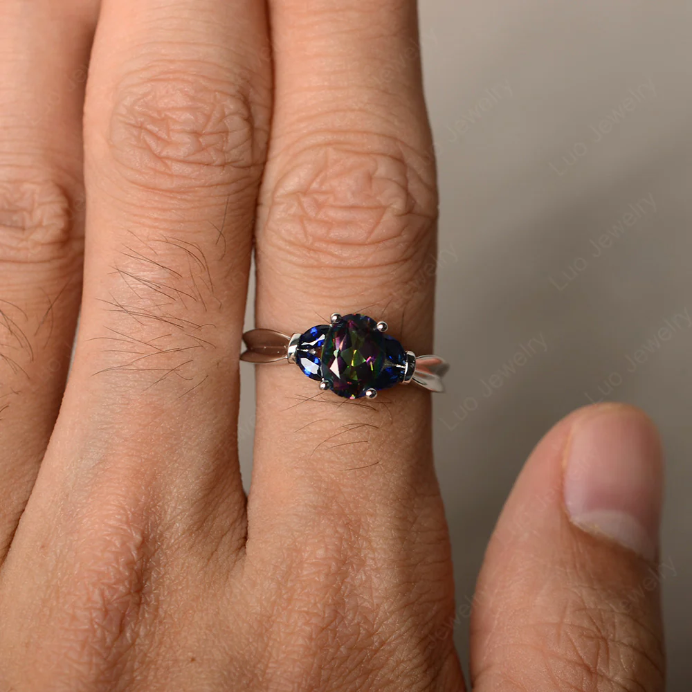 Oval Cut Art Deco Mystic Topaz Ring - Image 3