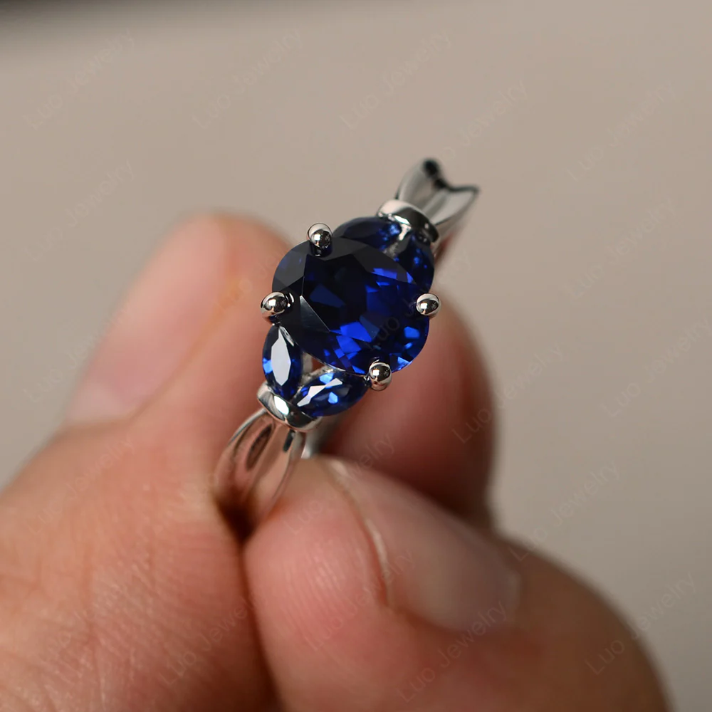Oval Cut Art Deco Sapphire Ring