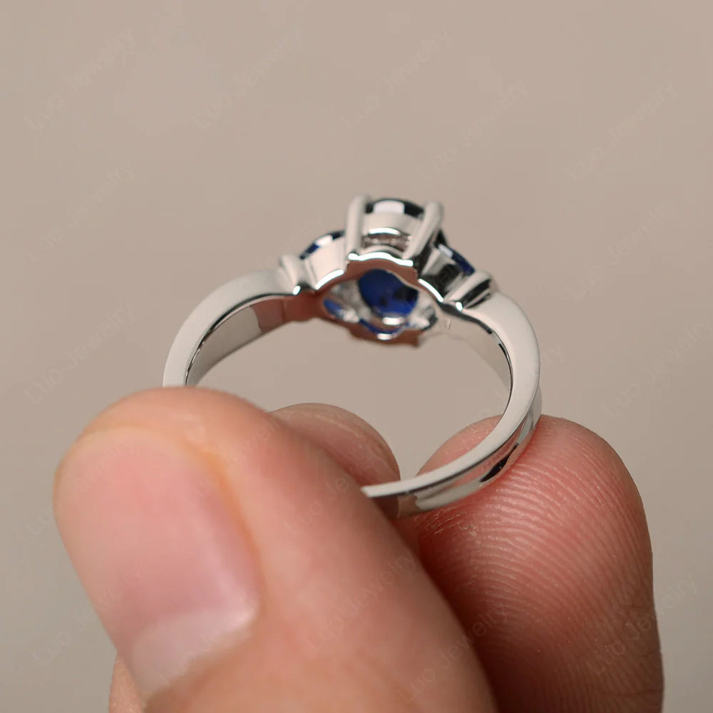 Oval Cut Art Deco Sapphire Ring - Image 2