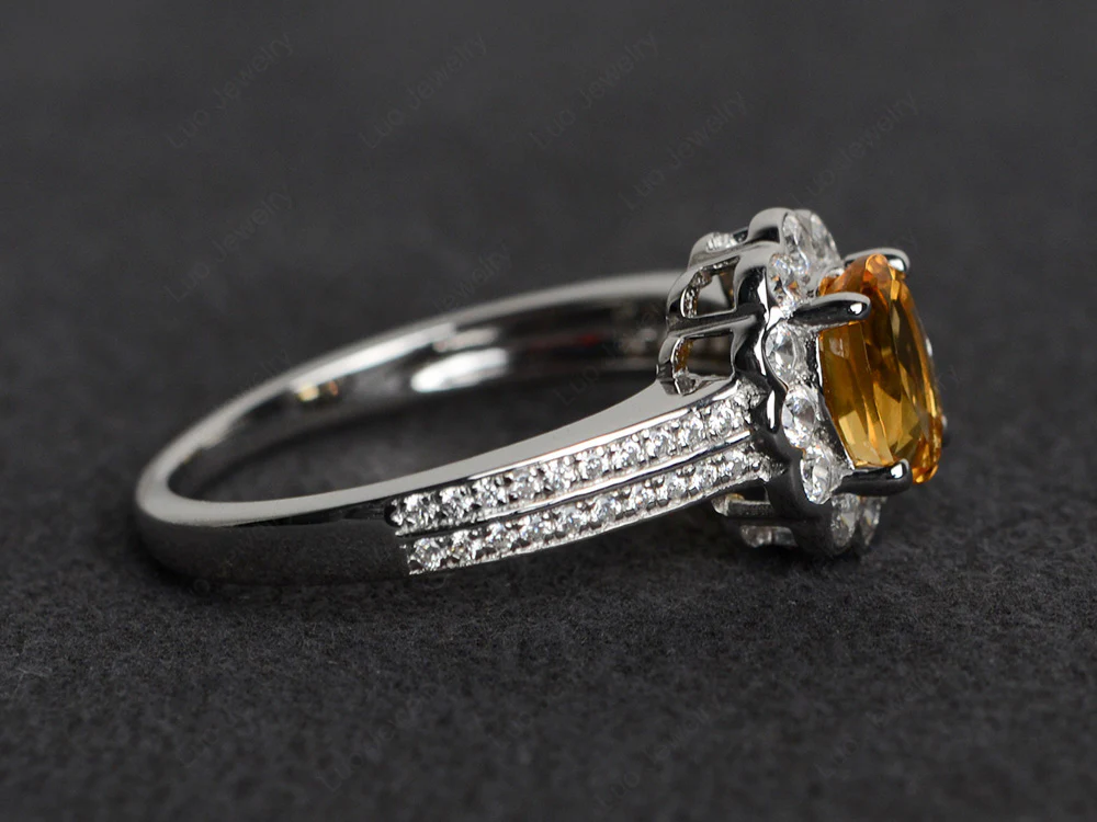 Citrine Scalloped Engagement Ring - Image 2