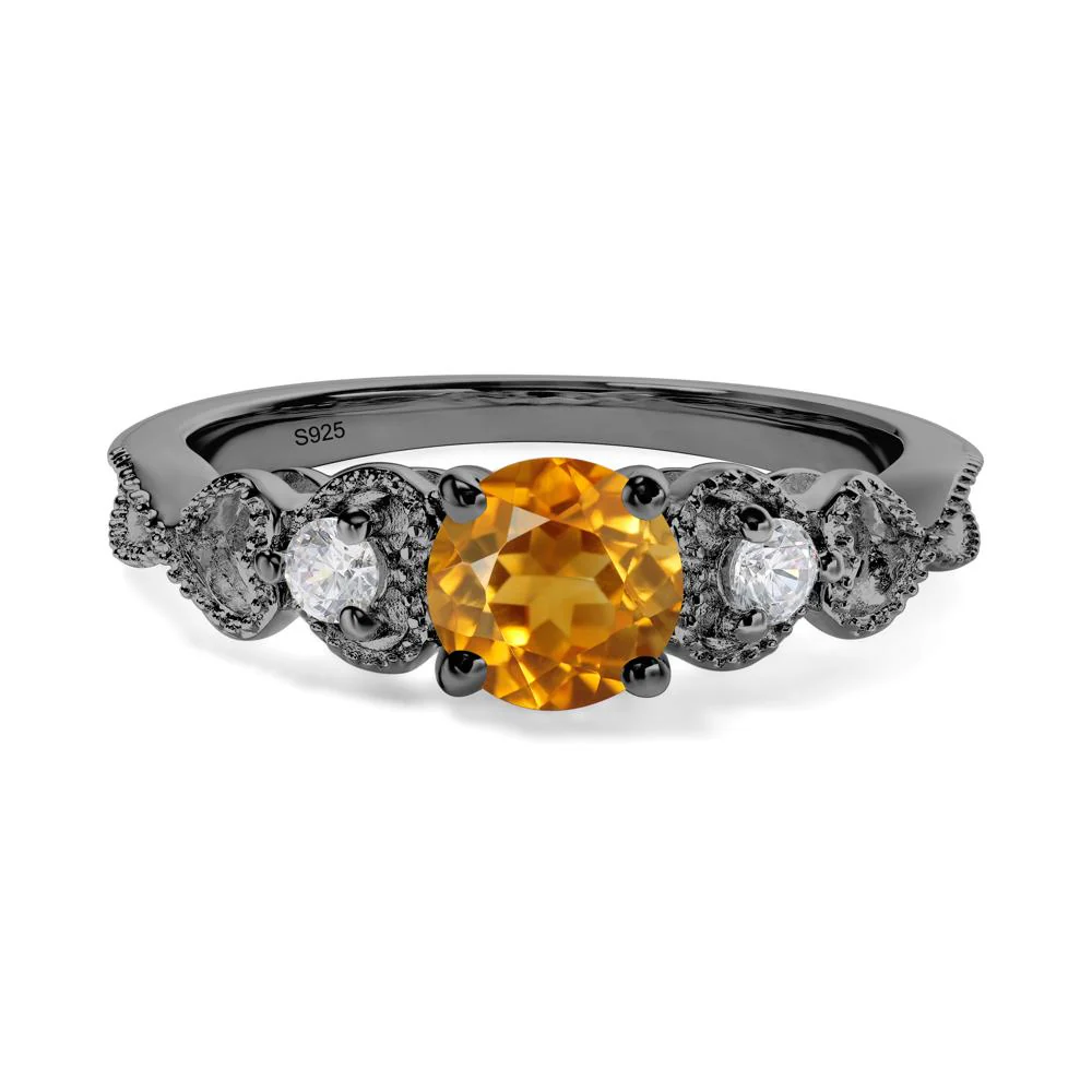 Citrine Vintage Style Engagement Ring - Image 3