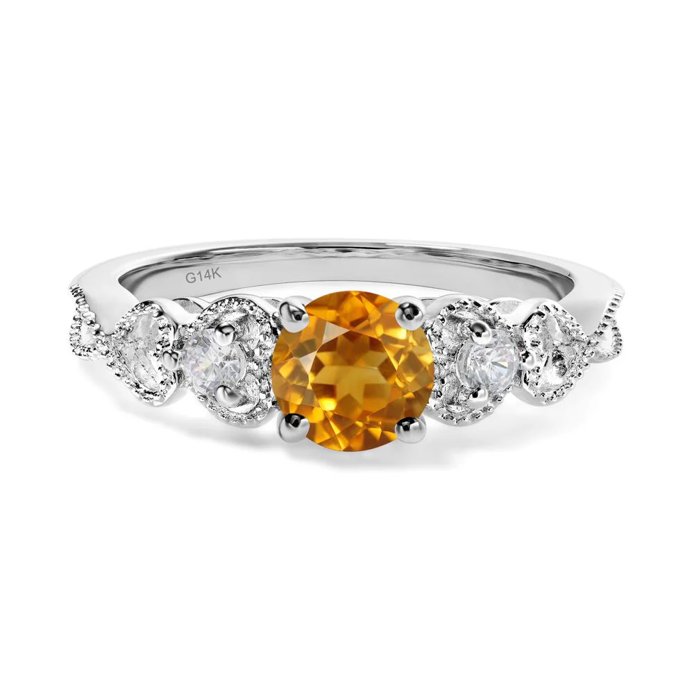 Citrine Vintage Style Engagement Ring - Image 4