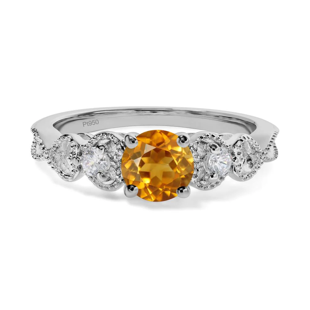 Citrine Vintage Style Engagement Ring - Image 6