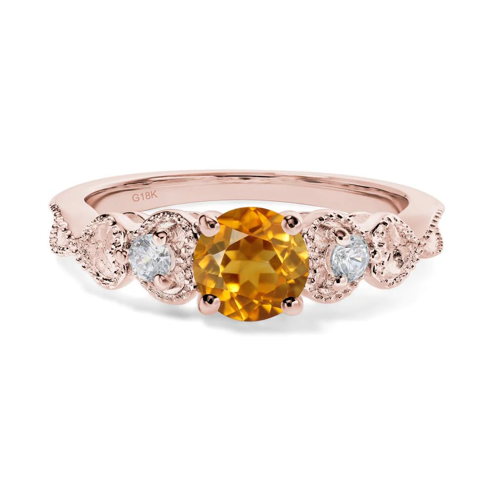 Citrine Vintage Style Engagement Ring - Image 9