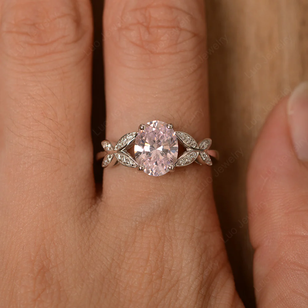 Pink Cubic Zirconia Butterfly Promise Ring - Image 4