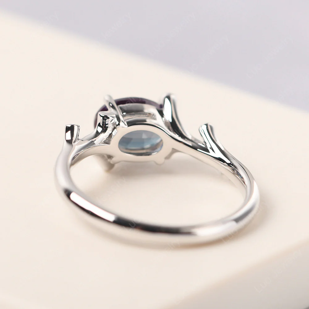 Oval Alexandrite Horizontal Twig Ring - Image 4
