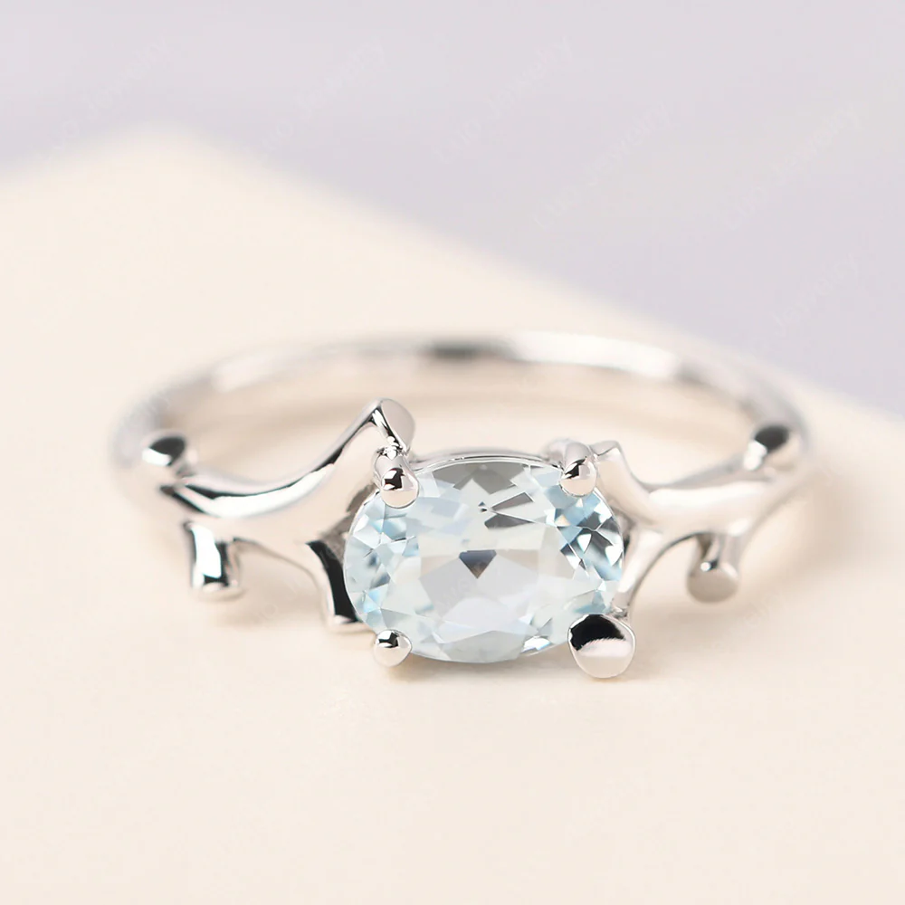 Aquamarine Tree Branch Ring