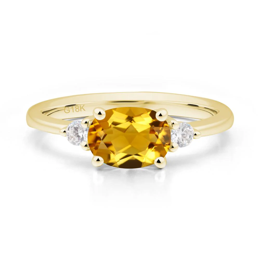 Oval East West Citrine Trilogy Ring - Image 8