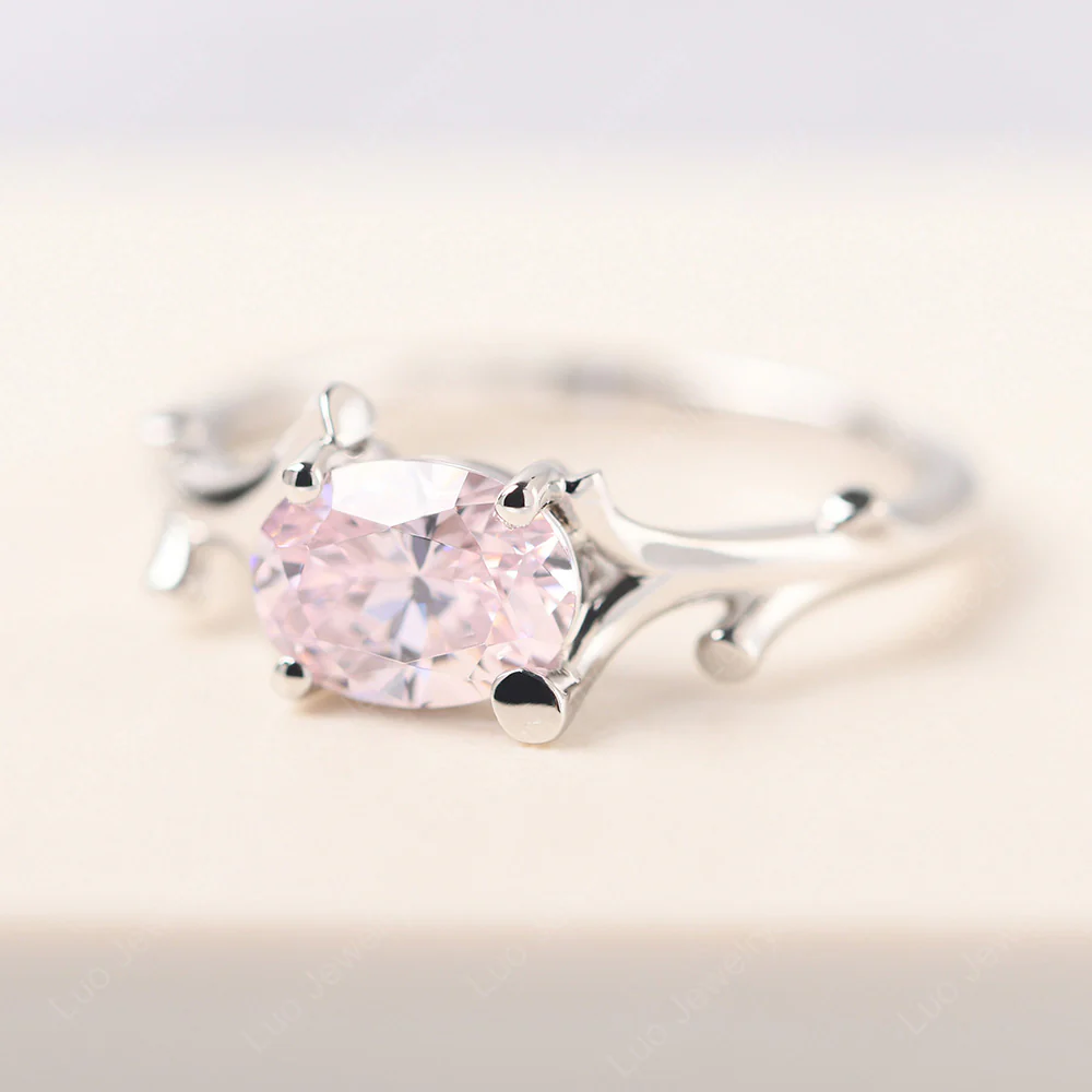 Pink Cubic Zirconia Branch Engagement Ring - Image 2