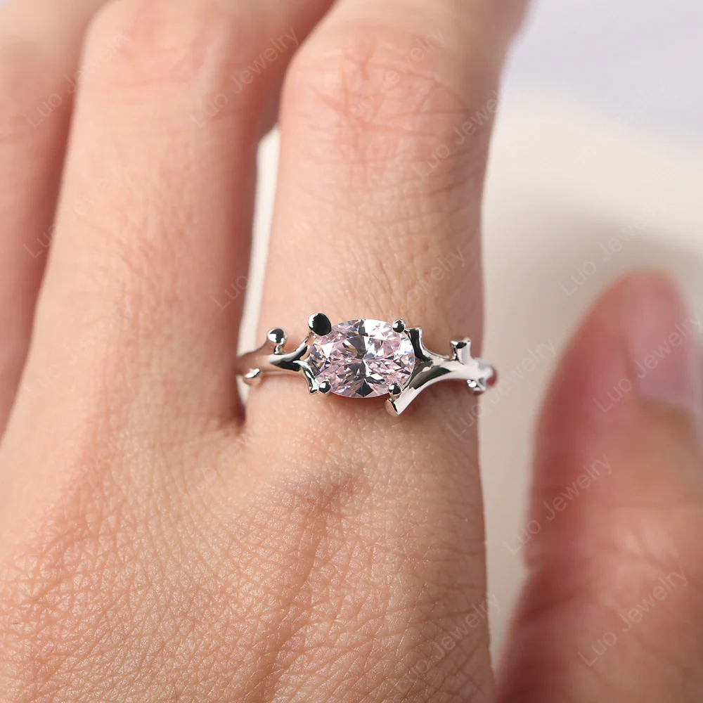 Pink Cubic Zirconia Branch Engagement Ring - Image 5