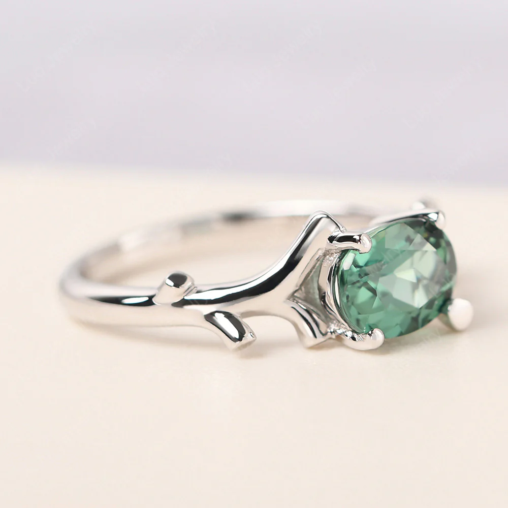 Green Sapphire Tree Branch Ring - Image 2