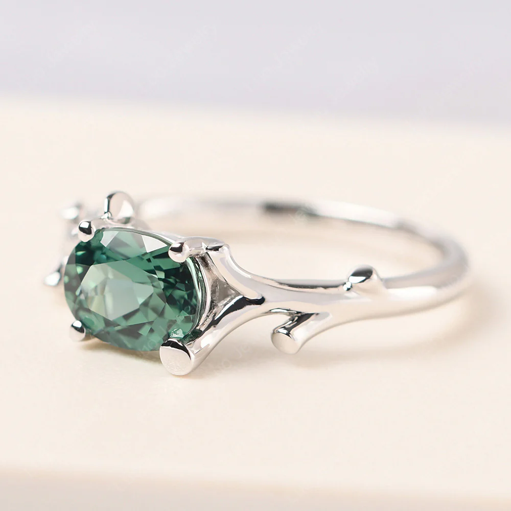 Green Sapphire Tree Branch Ring - Image 3