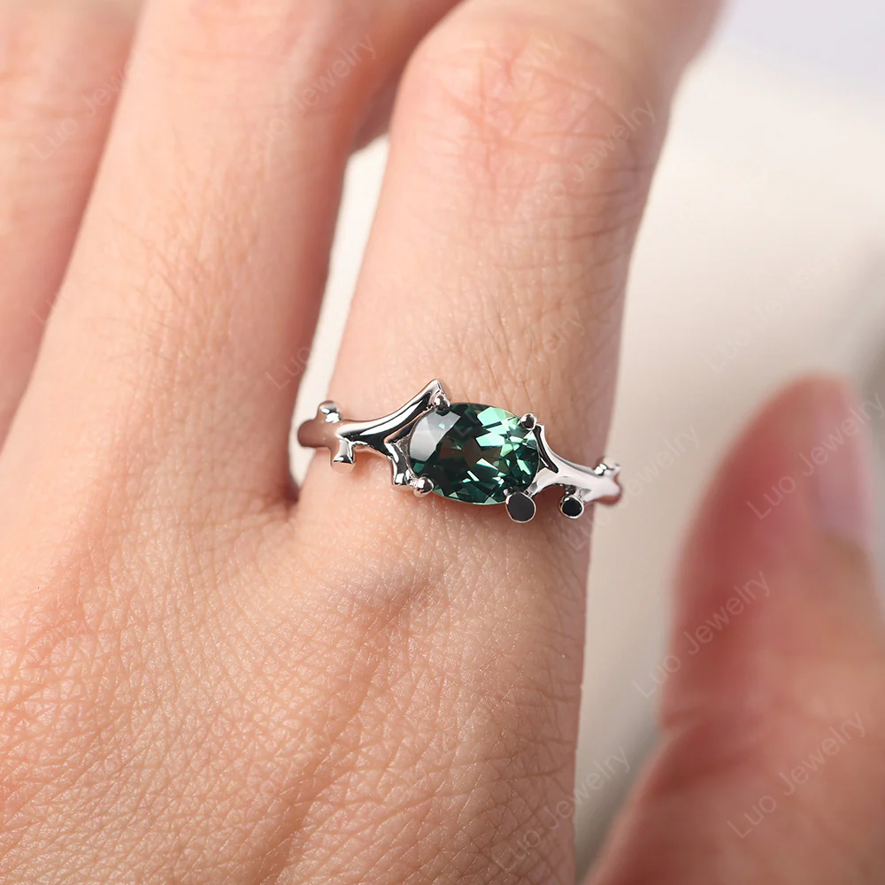 Green Sapphire Tree Branch Ring - Image 6