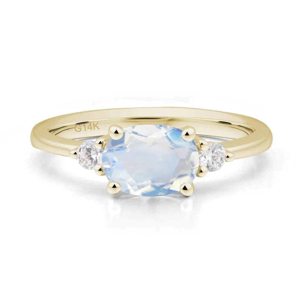 Oval East West Moonstone Trilogy Ring