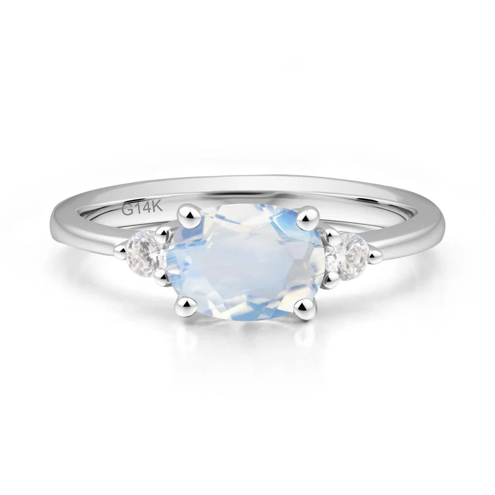 Oval East West Moonstone Trilogy Ring - Image 4