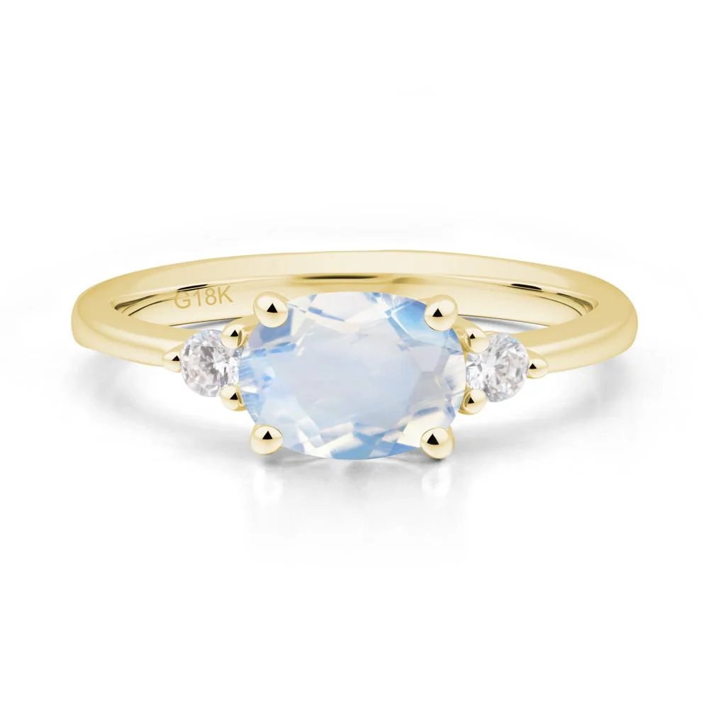 Oval East West Moonstone Trilogy Ring - Image 5