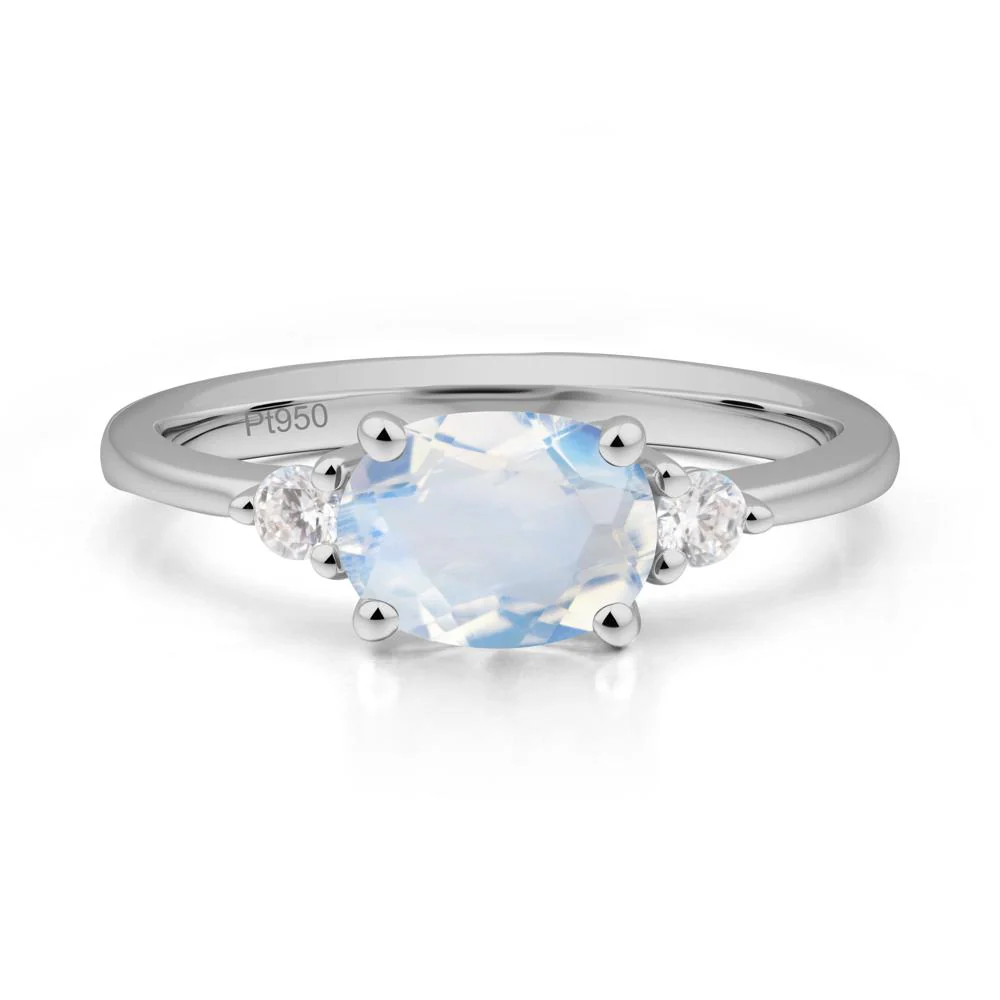 Oval East West Moonstone Trilogy Ring - Image 7