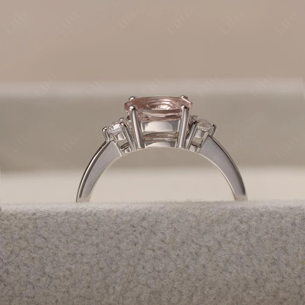Oval East West Morganite Trilogy Ring - Image 14
