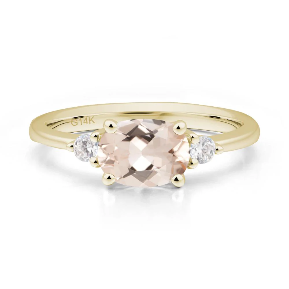 Oval East West Morganite Trilogy Ring - Image 2