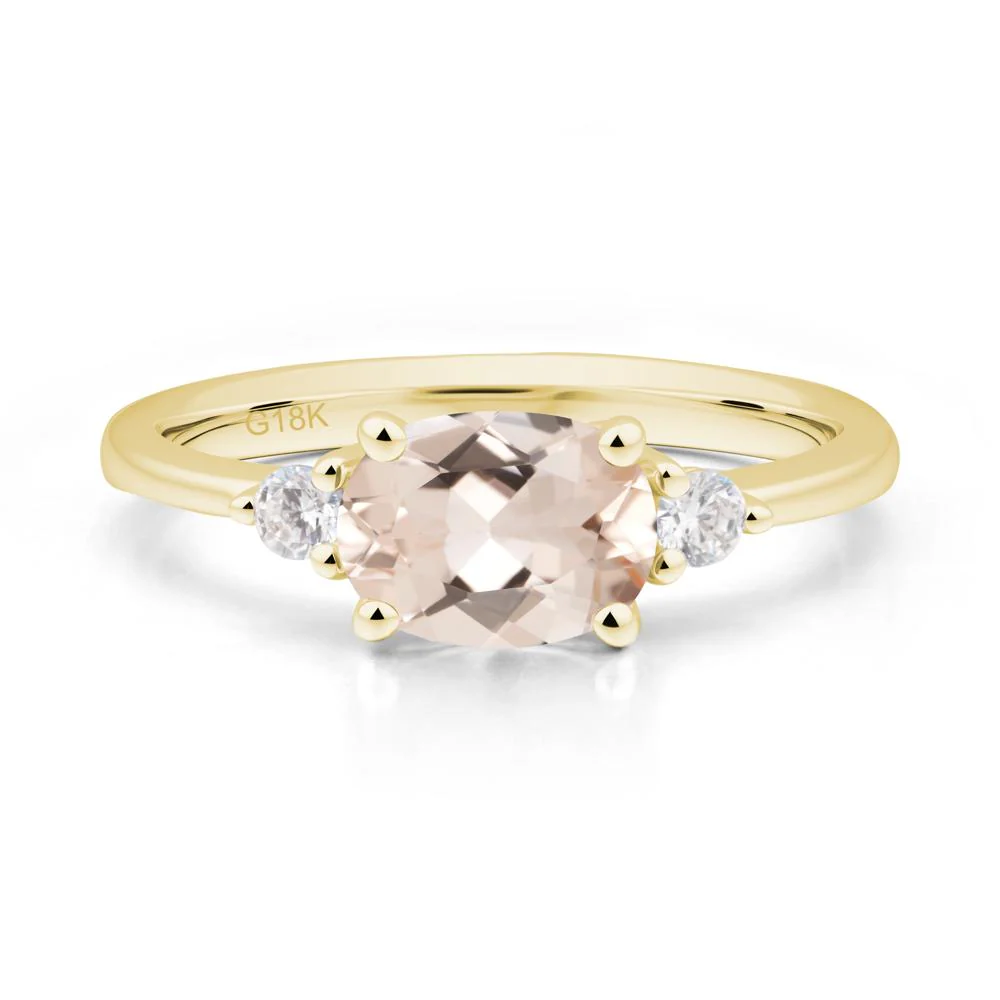 Oval East West Morganite Trilogy Ring - Image 5