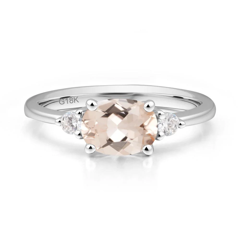 Oval East West Morganite Trilogy Ring - Image 7