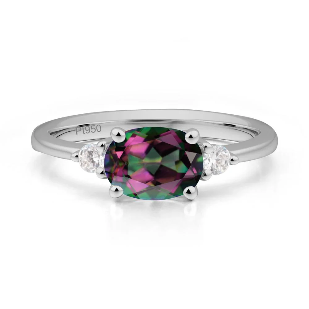 Oval East West Mystic Topaz Trilogy Ring