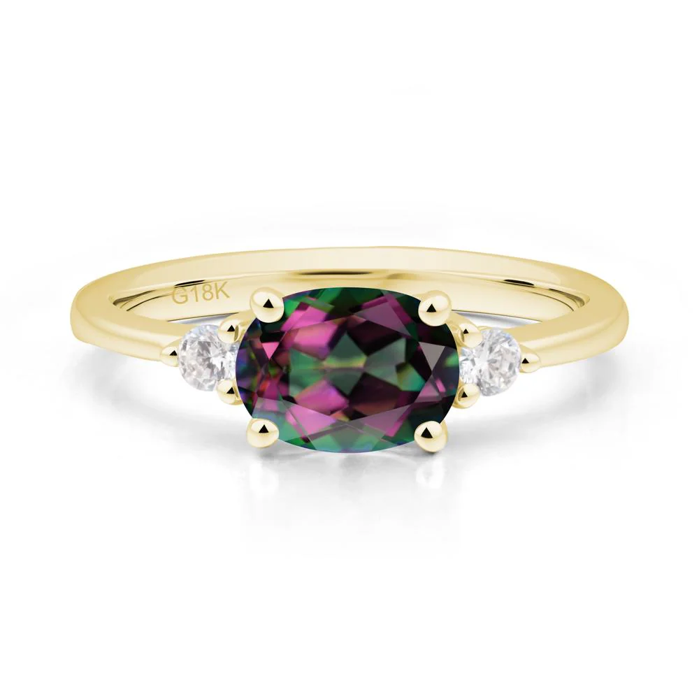Oval East West Mystic Topaz Trilogy Ring - Image 5