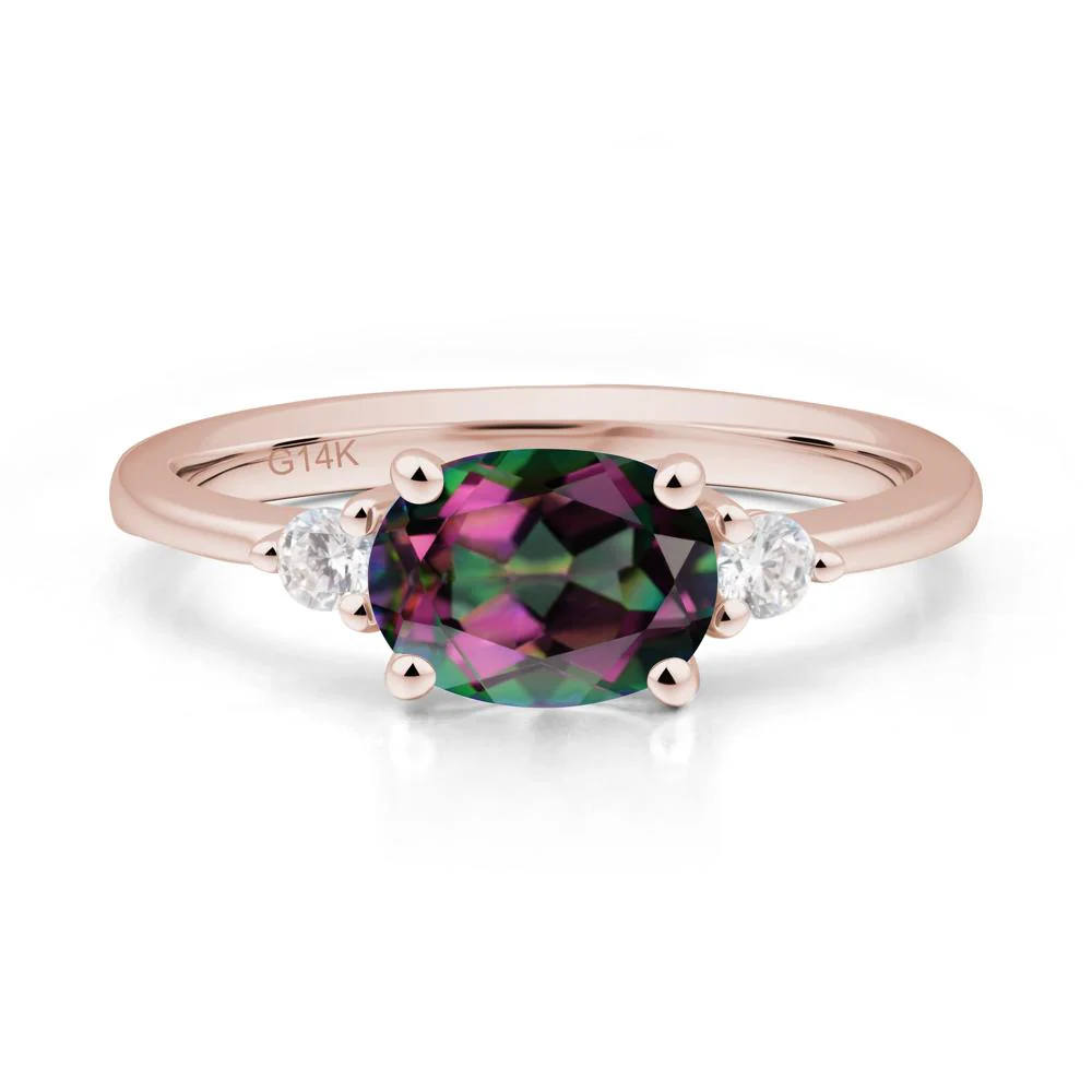 Oval East West Mystic Topaz Trilogy Ring - Image 7