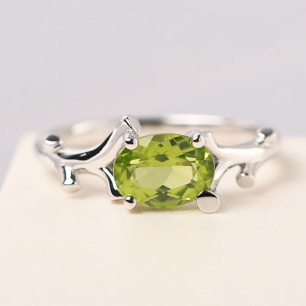 Peridot Tree Branch Ring